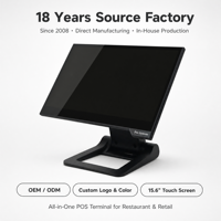 Terminal Punto de Venta Todo en Uno de 15.6 Pulgadas con Pantalla Táctil, Sistema Windows, Directo de Fábrica, para Restaurante, Comercio Minorista y Supermercado