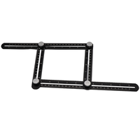 Règle en alliage d'aluminium à 4 plis Gravure laser 25cm Règle carrée multifonctionnelle Mesure d'angle