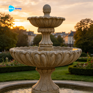 Fuente de <span class=keywords><strong>Escultura</strong></span> de Mármol Tradicional Hecha a Mano y Personalizada con Iluminación para Uso en Exteriores en Jardines y Villas - Product Image 5