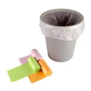 Bolsa de basura de plástico 100% Biodegradable, embalaje al vacío, LDPE, desechable, estampado en caliente, colorida, venta al por mayor