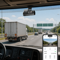 Oikay Cámara de Coche Inteligente 4G de Doble Canal 2K Delantera 1080P Trasera con GPS, Monitor de Estacionamiento, Visión Nocturna y Gestión de Flotas con Detección de Colisión