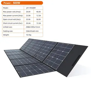 Painel solar dobrável ultra-portátil de 500 Watt 40 Volts para viajantes frequentes Cobertura solar Painel solar portátil dobrável OEM e ODM