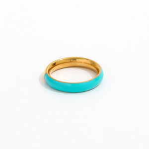 JLR0299 Non appannamento e impermeabile <span class=keywords><strong>2</strong></span> colori misti blu Navy anelli smaltati anello in acciaio inossidabile per le donne - Product Image 2