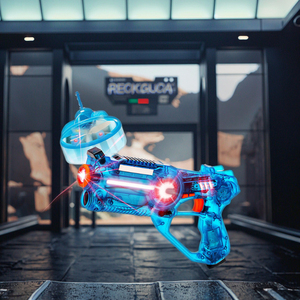 Jeu de tir au laser pour garçons en plastique ABS avec cible drone UFO volant - Effets LED de tir infrarouge, sons, <span class=keywords><strong>4</strong></span> modes, pour les âges de 2 à 13 ans - Product Image 4