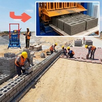 Machine à fabriquer des briques mobiles QT2-45 à bas prix, 1,1 kW, petite machine à blocs creux en ciment pour petit briqueterie