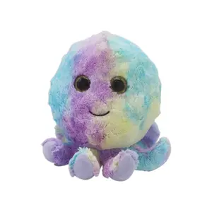 Stuffed sea animal plush toy colorful rainbow octopus plush