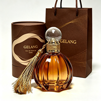 Flacon de parfum en verre cristal rond épais de luxe, flacon de parfum vide, logo personnalisé, flacon de parfum transparent avec boîte