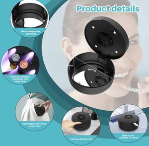 Custodia multifunzione portatile UVC custodia dentale a specchio con ritegno per ventilatore disinfettante per riporre la dentiera - Product Image 2
