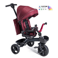 Poussettes pliables pour enfants, tricycles multifonctionnels pour bébés avec auvent, chariot, vélo pour tout-petits à 3 roues