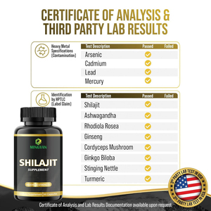 Complément Antioxydant Shilajit pour Adultes OEM - 60 Comprimés - Mélange Naturel Tout-en-un Ultime Synergie Naturelle Ashwagandha Rhodiola Rosea pour - Product Image 2