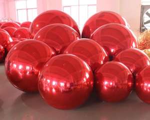 Hängende rote reflektierende Dekoration Giant Disco aufblasbarer Spiegel <span class=keywords><strong>Red</strong></span> Sphere Wedding Orb Ball in Rot 100cm - Product Image 3