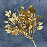 2025 feuilles artificielles simulées feuille de Ginkgo doré feuille d'eucalyptus bouquet doré pour la décoration de mariage à la maison