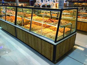 Island Bakery <span class=keywords><strong>Vitrine</strong></span> <span class=keywords><strong>vitrine</strong></span> avec éclairage Plateaux <span class=keywords><strong>en</strong></span> <span class=keywords><strong>pin</strong></span> - Product Image 5