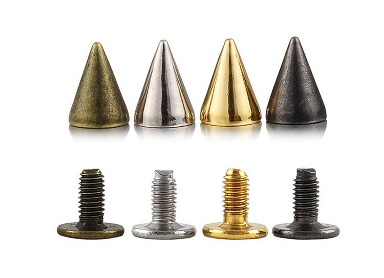 100 pcs Spike Studs Spike Punk Rivets Cuir Rivets Métal Pinback Cône