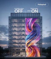 Module d'écran LED transparent A et B 10x39,5 pouces, raccordement sans joint pour murs rideaux et projets de façade