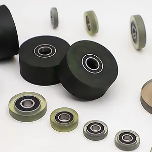 Cabinet Sliding Doors Track Rollers Soft PU Roller Wheel PU62628-13 6x28x13mm Polyurethane Coated Pulley Wheels With Bearings