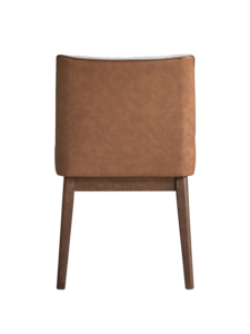 Modern Contemporary Brown White Boucle Upholstery Convertible Dining Chairs Set 2 Wingback <b>Walnut</b> Finish Retro Style Hotel - Product Image 5