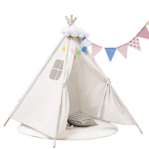 Tienda de campaña plegable portátil para bebés, juguete suave, bonita casa de juegos India para niños, <span class=keywords><strong>tipi</strong></span> triangular de algodón de lona, <span class=keywords><strong>tipi</strong></span> de juego para niños al aire libre - Product Image 1