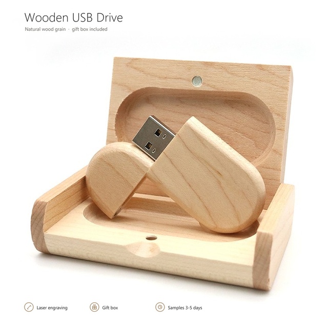 Wholesale Bulk Cheap USB 2.0 32GB Wooden Custom USB Flash Drives with Packaging Box-MDLAND Gift