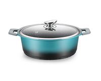 Casserole en aluminium antiadhésive avec revêtement en marbre durable et protection en silicone, ustensiles de cuisine directement du fabricant