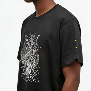 T-shirt boxy court pour homme <span class=keywords><strong>Spader</strong></span> 1-1, 300 g/m², col épais, personnalisable avec logo, noir uni - Product Image 5