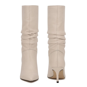 Bottines <span class=keywords><strong>beige</strong></span> imitation <span class=keywords><strong>daim</strong></span> <span class=keywords><strong>femme</strong></span> et dame à talon moyen et bout pointu - Product Image 4