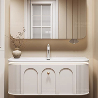 Meilleures ventes avec PVC Armoire avec évier Vanité avec miroir Lavabo pour hôtel Salle de bain Vanité de salle de bain moderne