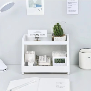 Organizador multifuncional de plástico para encimera, soporte plegable para estante doble para el hogar, cocina, almacenamiento de aperitivos PP, Ahorrador de <span class=keywords><strong>espacio</strong></span> - Product Image 3