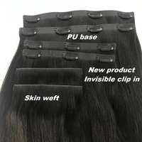 Offre Spéciale Nouveau Produit Clip Invisible Dans L'injection D'extension De Cheveux PU Sans Soudure Clip Ins