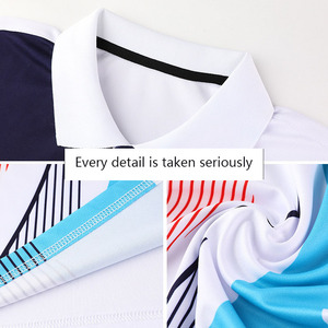Polo personnalisé unisexe séchage rapide Tennis/Badminton tout imprimé logo avant tissu polyester/spandex sublimé Service OEM - Product Image 6