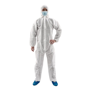 Blouse jetable ESD blanche en tissu non tissé PP antistatique, prévention de la poussière avec logo personnalisé - Product Image 1