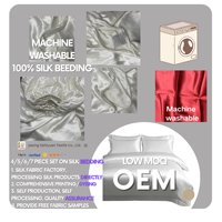 Vente en gros de literie en soie hypoallergénique 19 Momme personnalisée pour hôtels Lavable en machine Queen/King ODM/OEM Usine de commande en gros 5 pièces