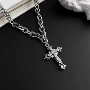 Collier Croix Ankh en Acier Inoxydable avec Micro-Incrustations de Strass, Style Hip-Hop, Pendentif Croix pour Homme, Bijoux, Vente Chaude Y104 - Product Image 1