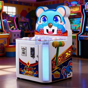Máquina de Juego Arcade Mini Baihui Animation: Estilo Adorable, Ratón contra Hámster, Empujador de Monedas, Juego de Golpeo con Martillo - Product Image 4