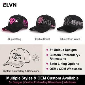 Gorra de Béisbol de Terciopelo Negro de 5 Paneles con Bordado de Ángel Personalizado, Forro de Satén Rojo, Diseño Curvo en la Parte Trasera, Gorra Urbana para Adultos Unisex - Product Image 6
