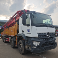 Pompe à béton à flèche Sany 56m d'occasion, diesel, châssis Benz, 2022, EURO 5, composants complets, livraison rapide, marché international