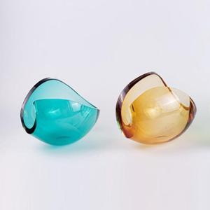 Cuencos Decorativos de Vidrio Soplado a Mano, Diseño Art Deco para Aniversario - Product Image 1