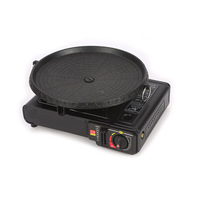 Réchaud à gaz portable multifonctionnel pour le camping, poêle à frire ronde antiadhésive de style coréen, ustensiles de cuisson pour le barbecue en plein air et les voyages