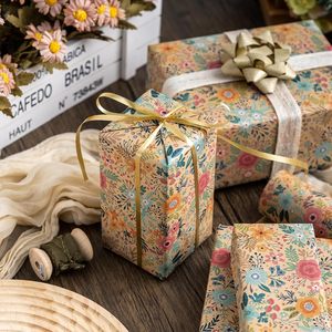 MAYPLUSS Floral Kraft Wrapping <b>Paper</b> <b>Roll</b> 17Inch x 33Feet Double Side Eco Friendly Gift <b>Wrap</b> Spring Summer Blooms - Product Image 4