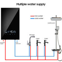 Chauffe-eau électrique instantané sans réservoir 220V 6,5kW/7,5kW/8,5kW pour usage domestique, commande tactile, écran LED, pour cuisine, camping-car, hôtel