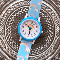Montre à quartz pour enfants avec bracelet en silicone à motif de dessin animé, montre-bracelet mignonne pour enfants avec affichage analogique