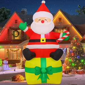 Santa Claus Inflable Personalizado, Enorme Santa Claus Inflable <span class=keywords><strong>Gigante</strong></span> para Exteriores, Decoración Navideña para el <span class=keywords><strong>Hogar</strong></span> de 214 cm - Product Image 1