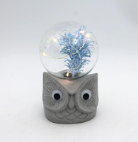 Lampe de nuit en verre en forme de dôme avec base en ciment, avec cypress préservé et guirlande lumineuse LED féerique, pour Noël, décoration de table, cadeau