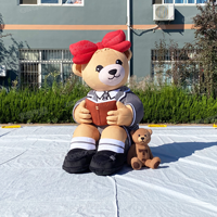 Décoration géante gonflable personnalisée en forme d'ours brun, ours en peluche de 12 pieds, mascotte publicitaire gonflable de qualité commerciale