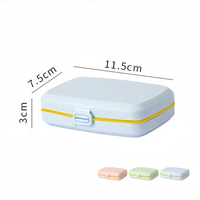 Boîte à pilules ronde en plastique à 7 compartiments, vente en gros, OEM, haute qualité, mini étui à pilules portable pour usage quotidien