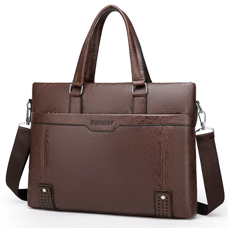 2023 Men Laptop Bag PU Leather Computer Office Shoulder Bag Men S Bag Handbag Leather Briefcase Laptop Business for Men Top