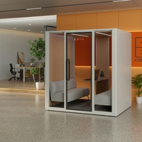 Système de bureaux modulaires insonorisés intelligents sur roulettes pour salle de négociation accessible aux personnes handicapées - Vente en gros