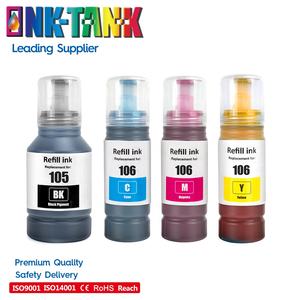 ENCRE-RÉSERVOIR 105 106 105/106 Couleur Compatible À Base D'eau Recharge Bouteille D'encre Pour Epson <span class=keywords><strong>EcoTanK</strong></span> ET-<span class=keywords><strong>7700</strong></span> ET-7750 L8180 L7160 Imprimante - Product Image 3