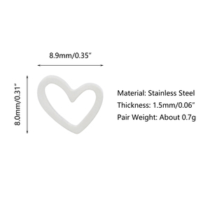 <span class=keywords><strong>Orecchini</strong></span> a Perno Semplici a Forma di Cuore in <span class=keywords><strong>Acciaio</strong></span> Inossidabile per Donne e Ragazze, Vendita Calda - Product Image 2