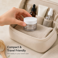 Pot cosmétique en plastique transparent avec couvercle blanc, vide, à double paroi, à large ouverture, 30ml 50ml 80ml 100ml 120ml 150ml, vente en gros